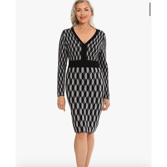 NWT London Times Knit Sweater Dress Size Large - Picture 2 of 8